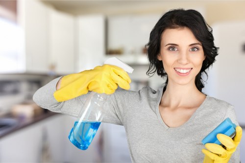 Professional carpet cleaning team preparing equipment before a service appointment