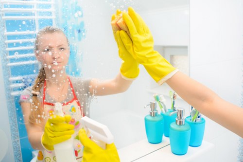 Commercial cleaner in Mayfair keeping a premium workspace spotless